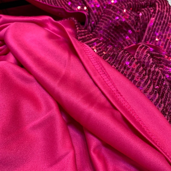 Eliza J Pink Sequins Mini Dress Size 10 Long Sleeve Cocktail Party Event Glam - Picture 15 of 16